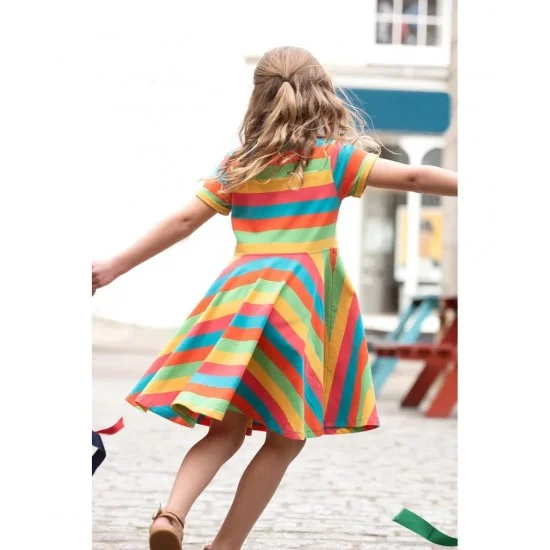 Girls rainbow sale stripe dress